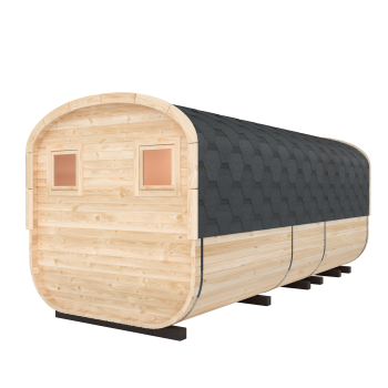 Preview: Fasssauna / Gartensauna / Banja / Quadro 5,0 m mit Vorraum